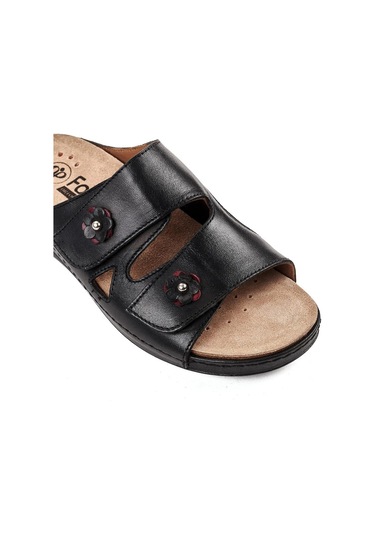 Forelli 22005 Ursula-g Siyah Kadın Hakiki Deri Terlik-siyah Siyah