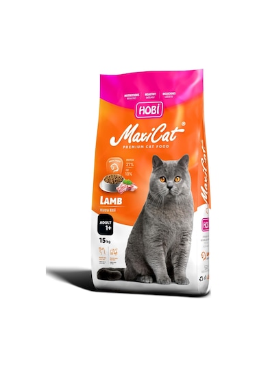 Hobi Maxicat Kuzu Etli Yetişkin Kedi Maması 15kg