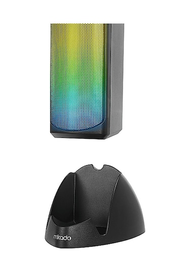 Mıkado MD-183 2.0 3W 2 Bluetooth RGB Aydınlatmalı Usb + 3.5 MM Usb 5V Hoparlör - Siyah