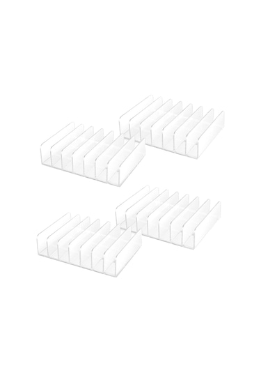 Reedark 4 Parça Şeffaf Akrilik Cd Organizatörü - 14 Cd Kapasiteli, Kompakt Ve Dayanıklı Şeffaf