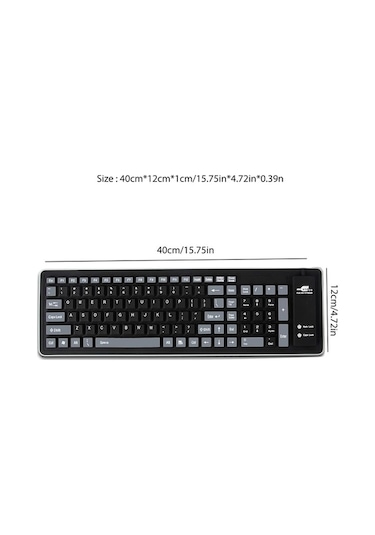 Dancemonkey Taşınabilir Klavye - Sessiz, Su Geçirmez, 103 Tuşlu, Siyah, Usb, Laptop/pc İçin