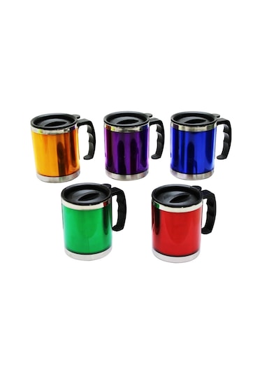 Küçük Kupa Termos Bardak 450ml 5224 Çok Renkli