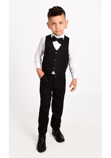 Yelekli Erkek Çocuk Takım Elbise