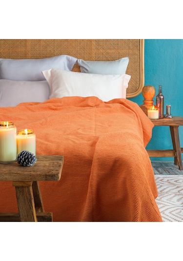 Verra Home Pamuk Battaniye Tek Kişilik Tv Battaniyesi 150x200 CM Kremit