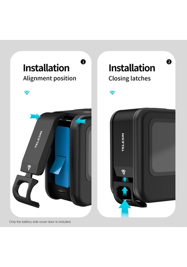 Jeemson Telesın Alüminyum Gopro Hero 9 Uyumlu Şarj Edilebilir Yan Kapak Model Gp-clc-902