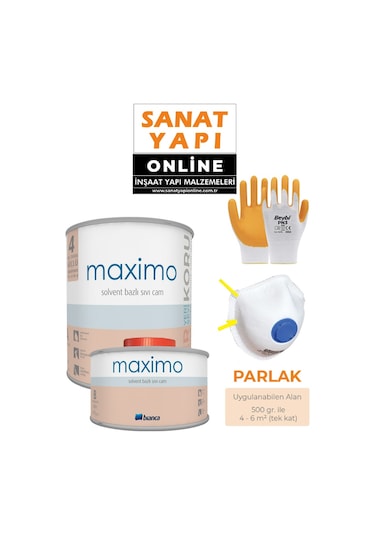 Maximo Sıvı Cam Parlak + Maske + Eldiven
