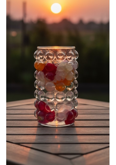Candle Vase Balon Vazo 10 Cm Genişlik 15 Cm Uzunluk Beyaz