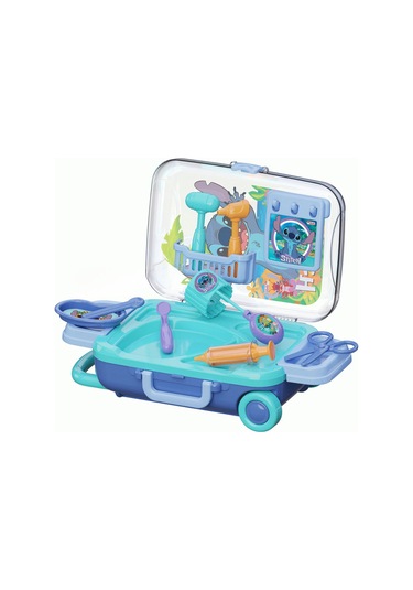 Stitch Lisanslı Çekçekli Bavul Doktor Seti 10+ Parça Eğitici Oyuncak 3+ Yaş