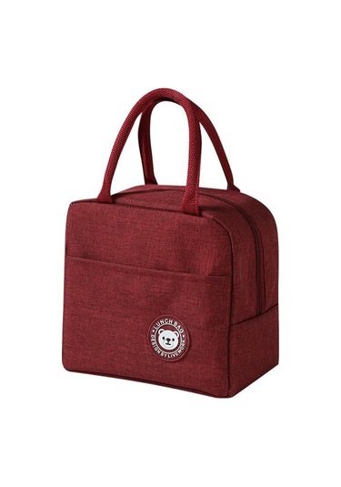 Kırmızı 1 Adet Soğutucu Çanta Seyahat Öğle Yemeği Kutusu Çantası Kırmızı
