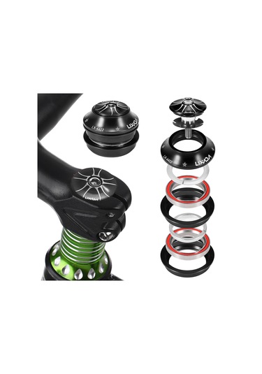 Lıxada 44-44mm Bisiklet Kulaklık Cnc Yüksek Hassasiyetli Y21222b Siyah Siyah