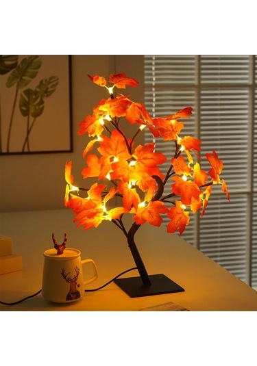 Novahub Demir Sanat Akçaağaç Yaprakları Lambası, Usb Gece Lambası, Noel Dekorasyonu, İç Mekan Aydınlık Ağaç Lambası Diğer