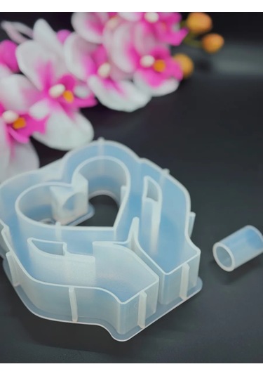 Galinacandles Kalp Şeklinde Vazo Silikon Kalıp Alçı İçin 304551684