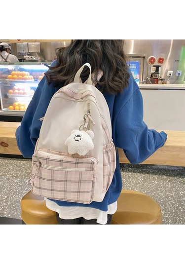 Tenfowee Tatlı Ve Yumuşak Kız Öğrenci Çantası, Vintage Desenli Sırt Çantası, Pembe Renkli Aksesuarlı Pembe