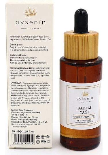 Aysenin Badem Çekirdeği Yağı / Almond Kernel Oil 50  ML