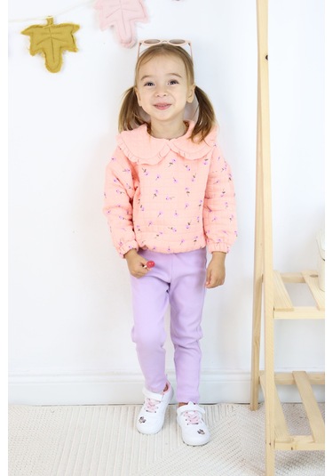 Harika Kids Kız Çocuk Orta Kalınlıkta Taytlı Takım Pembe