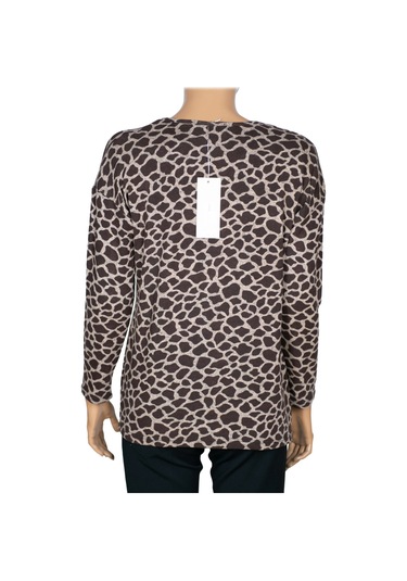 Barem Kadın Lina Büyük Beden Kışlık V Yaka Yumoş Kahve Bluz D09 Kahve