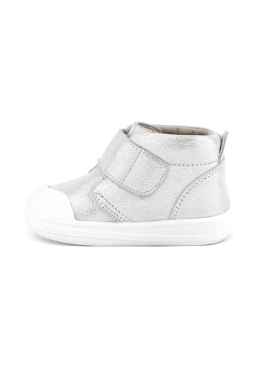 Rakerplus Yoohoo Hakiki Deri Beyaz Simli Cırtlı Unisex Bebek Bot Beyaz