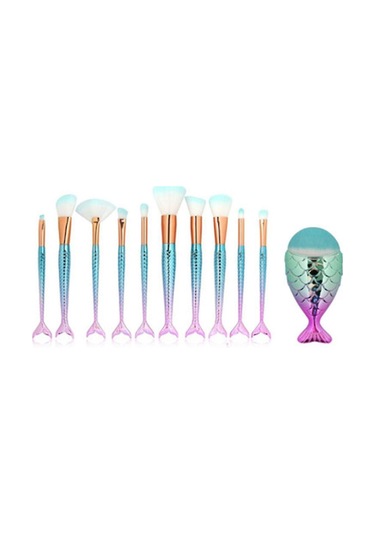 Makyaj Fırçaları Seti 11 Adet Denizkızı Makyaj Fırçası Seti Makyaj Fırçaları