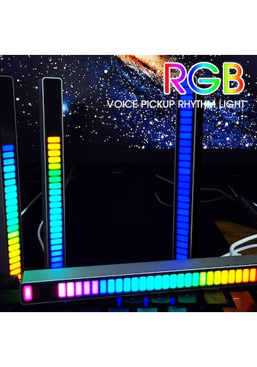 Sese Duyarlı Ekolayzer Rgb 32 Ledli Renkli Çubuk