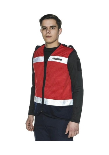 Single Sword Jandarma Asayiş Fileli Reflektif Yelek Siyah