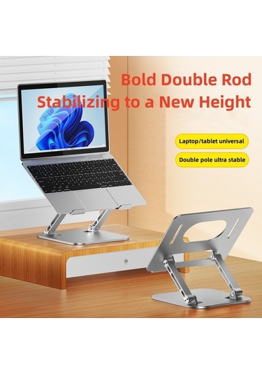 Ebitda Alüminyum Katlanabilir Dizüstü Bilgisayar Braketi - Ayarlanabilir Standı, Isı Dağılımı, Gümüş