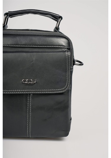 Ççs 31602 Hakiki Deri Askılı Çanta Siyah