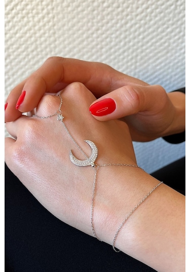 925 Ayar Gümüş Ay-yıldız Tasarım Şahmeran - 45098601 Gümüş