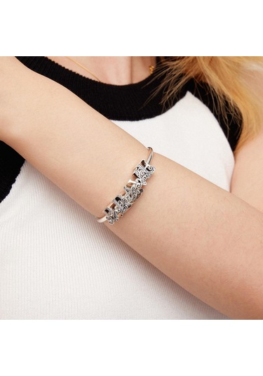 Bamoer Otantik 925 Ayar Gümüş Vintage Mektup A'dan Z'ye Zirkon Boncuk Takılar Fit Charm Bilezikler Dıy Takı A