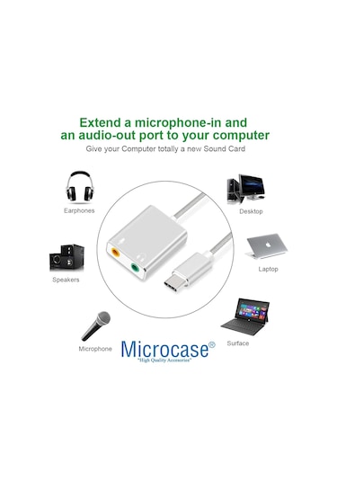 Microcase Type-C 7.1 Kanal USB Ses Kartı - AL2589