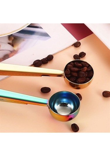 Mandallı Kahve Ölçü Kaşığı Renkli Çok Fonksiyonlu Paslanmaz Çelik Kaşık 4741