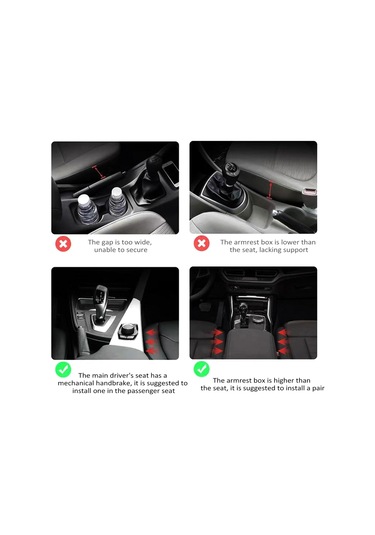 Gajeena Araç Koltuğu Boşluk Dolgulu Düzenleyici, Pu Deri, Siyah, 24.5x20x3cm