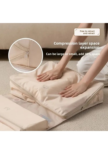 Konesam Seyahat Organizer Seti 6'lı: Giyim, İç Çamaşırı Bölmeli, Katlanabilir Nilon Çantalar Mavi 45x32x15 Cm