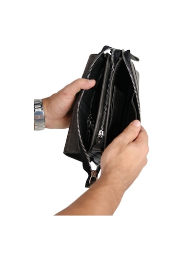 Mft Leather Hakiki Deri Unisex El Çantası Boliva 9874 Tiguan Antrasit