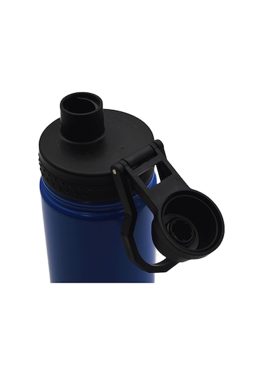 Noki Vidalı Kapak Taşıma Kulplu Çelik Matara 540 Ml T-0126 Mavi