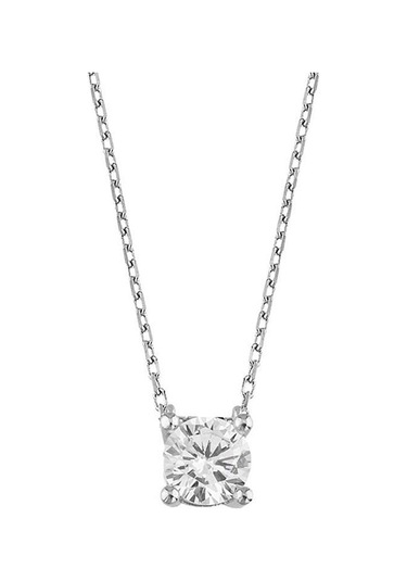 0.12ct Karat E-f Vs Pırlanta Tel Tırnak Tektaş Kolye