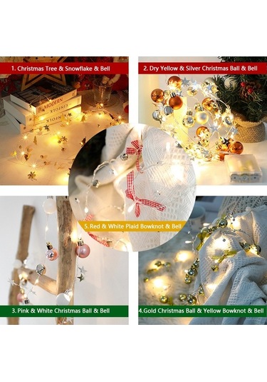 Maoyaya Pil İle Çalışan 2 Metre 20 Led Noel Süs Işığı - Sıcak Beyaz Renk Diğer