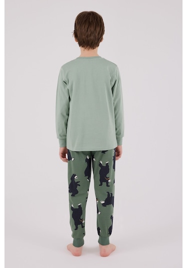 Rolypoly Erkek Çocuk Yeşil Pijama Takımı 5274-48632 Yeşil