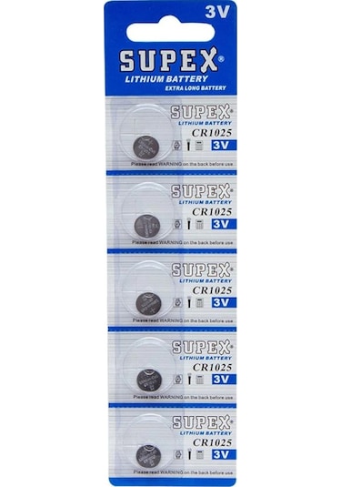 Supex CR1025 3V Lityum Pil 5'li
