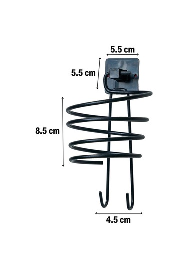 Mcg Kendiliğinden Yapışkanlı Siyah Paslanmaz Metal Fön Makinesi Askısı Saç Kurutma Makinesi Tutacağı Çok renkli