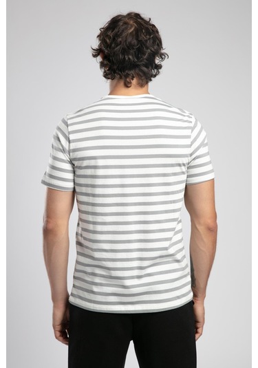 Lee Cooper Eddy Erkek %100 Pamuk O Yaka T-shirt Gri-21599 Gri