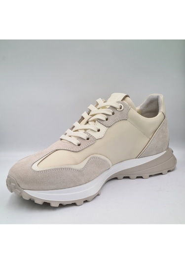 Libero 4821 Antik Süet - Kemik Hakiki Deri Erkek Sneaker Beyaz