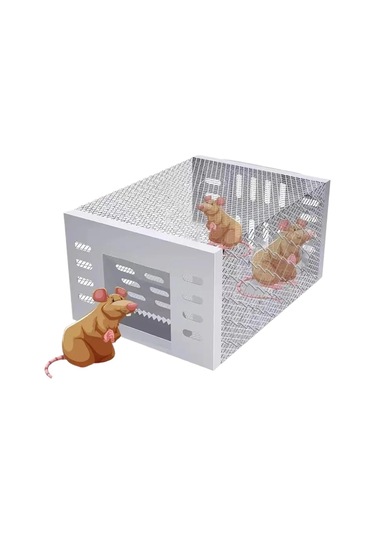 Otomatik Ev Füze Kapalı Açık Ev Sürekli Fare Kapanı Yeniden Kullanılabilir Otomatik Sıçan Kafesi Geniş Uzay Metal