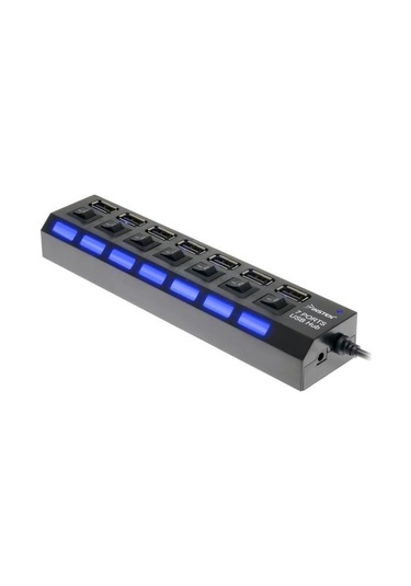 7 Usb 2.0 Bağlantı Noktasına Sahip Yüksek Hızlı Hub Güç Şeridi