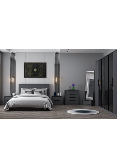 Kale Luxe Yatak Odası Takımı - Antrasit Set 1