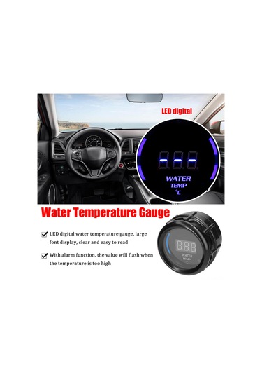 Singree 52mm Araç Sıcaklık Göstergesi - Alarmlı Lcd Ekran, 20-120 C Ölçüm