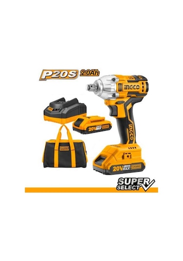 Ingco CIWLI2001 Li-ion Akülü Somun Sıkma 1/2" 20V 2.0Ah