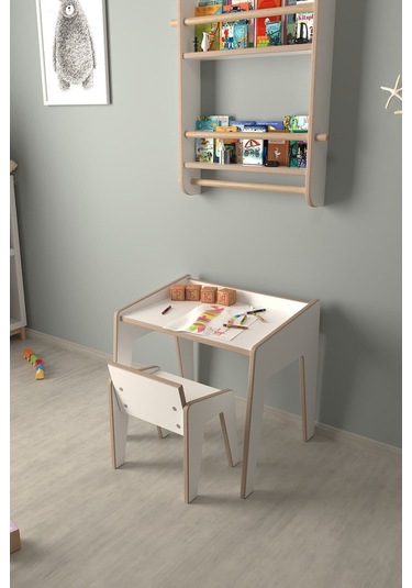 Çocuk Oyun Ve Aktivite Masası Ve Sandalye Beyaz