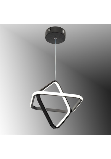 Tt316-Sy Tt Aydınlatma 2Kare Modeli Mat Siyah Led Avize
