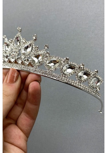 FdayAksesuar Gelin Saç Aksesuarı Ade Model Küçük Damla Taşlı Gelin Tacı FRDY31650