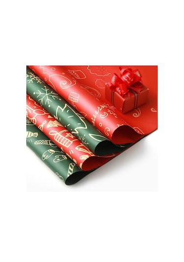 Yılbaşı Tasarımlı Çiçek Ambalaj Kağıdı, Hediye Paketleme Kağıdı,